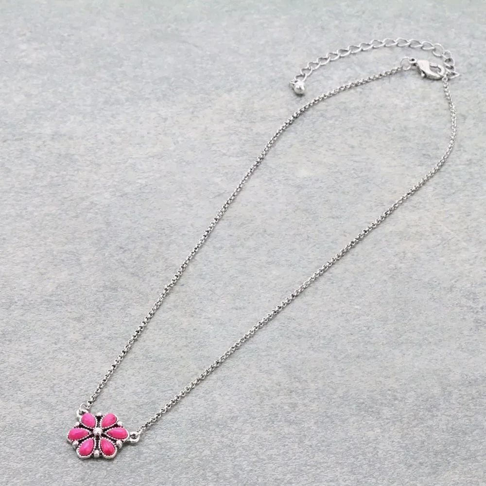 Boho flower Necklace #2078